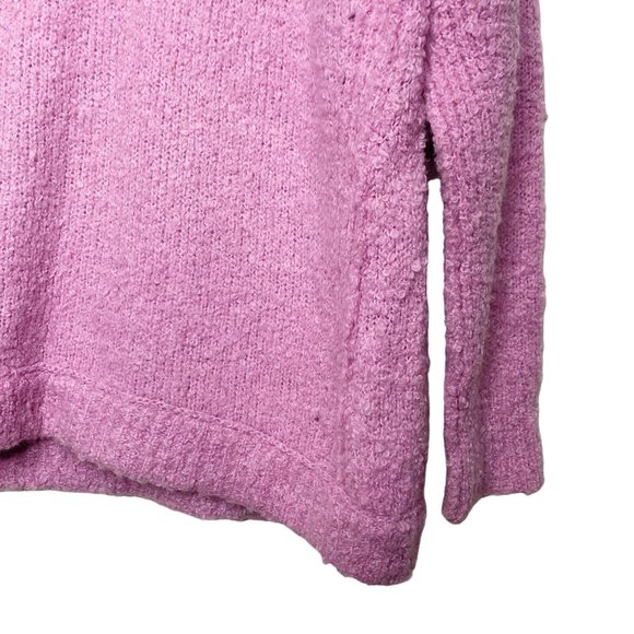 Free People Barbie Pink Alpaca Blend V-Neck Oversize Sweater Slouch XS Lagenlook - Picture 8 of 11